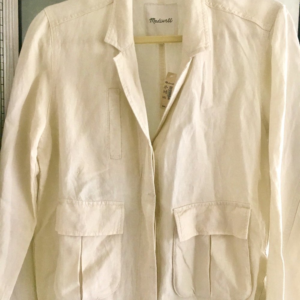 Madewell Linen Blend Cargo Jacket, Size M